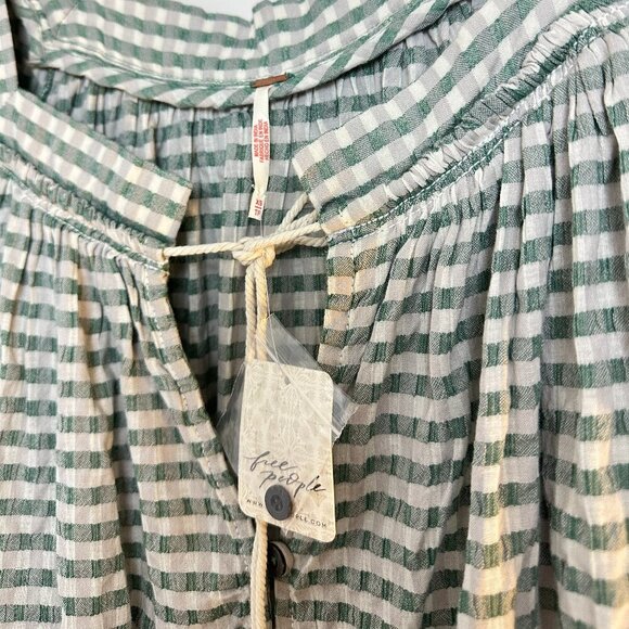 FREE PEOPLE County Line Plaid Romper in Green Combo Size X-Small NWT - Picture 6 of 13